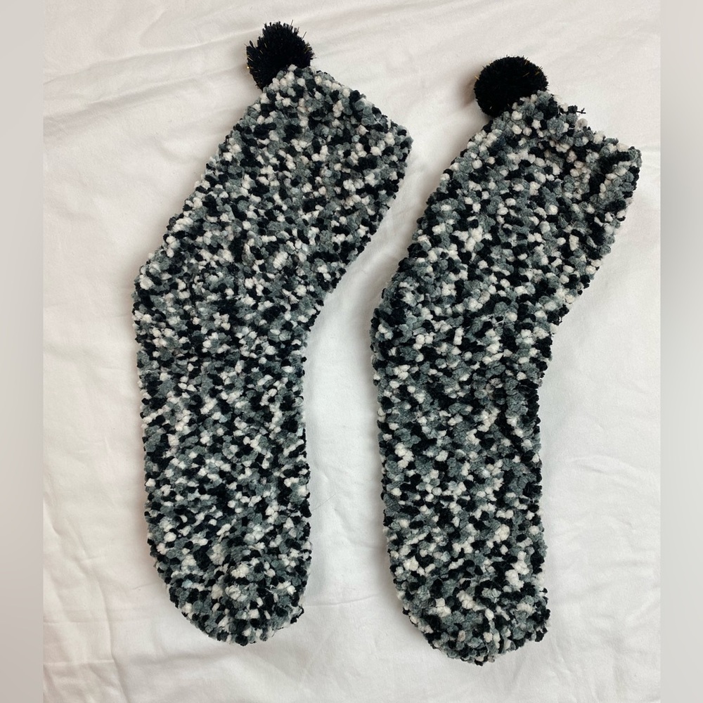 (FREE WITH PURCHASE!) BNWOT Black and White Cozy Pom Pom Socks